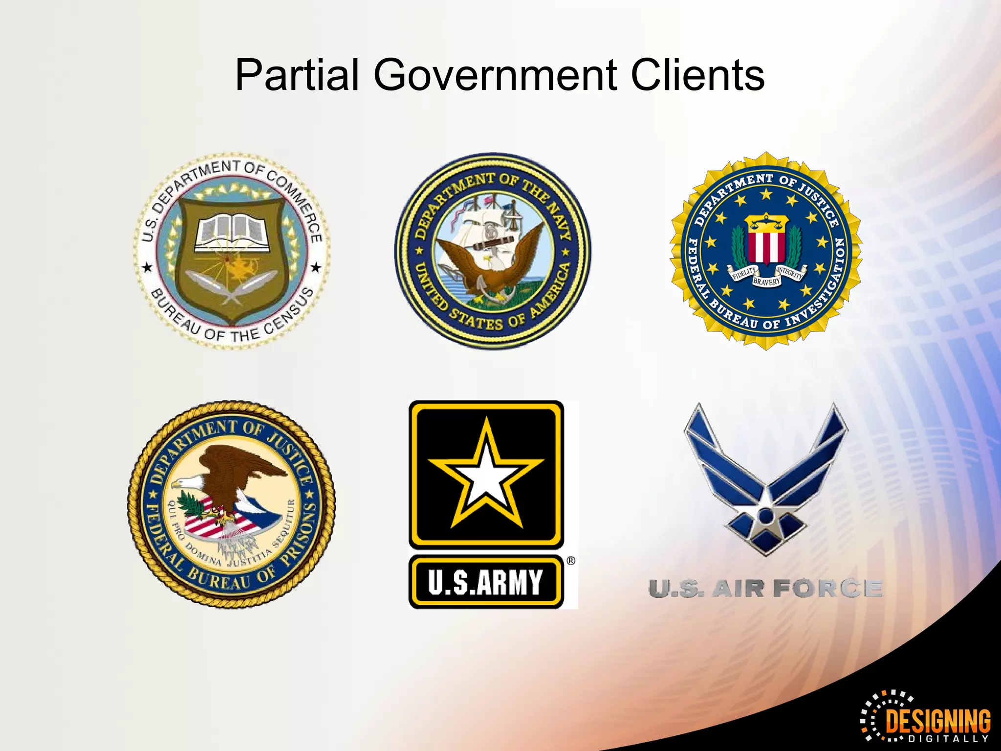 Partial Government Clients
 