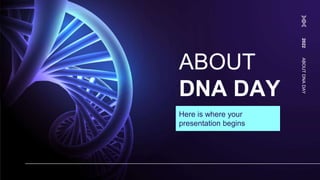 ABOUT
DNA DAY
Here is where your
presentation begins
2022
ABOUT
DNA
DAY
 