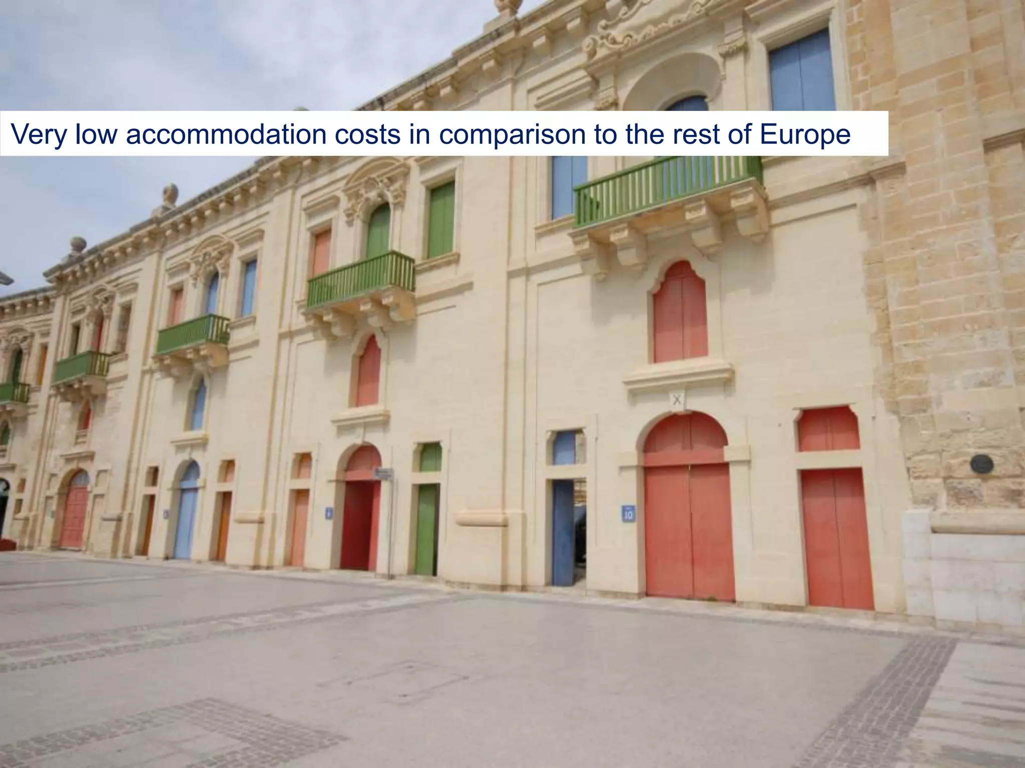 Very low accommodation costs in comparison to the rest of Europe
 