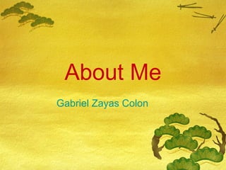 About Me Gabriel Zayas Colon 
