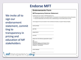 15Immediate Effects of the Transparent Pricing InitiativeMFIs lowering prices for products priced high relative to the market