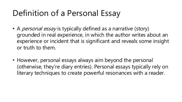 define self essay