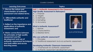 Comprehensive Guide to Authentic Assessment in Learning 2 | PPTX