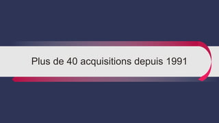 Plus de 40 acquisitions depuis 1991
 