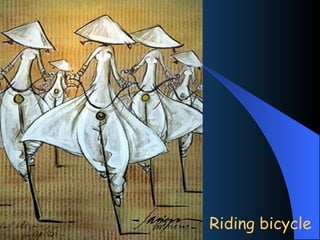 Riding bicycle 