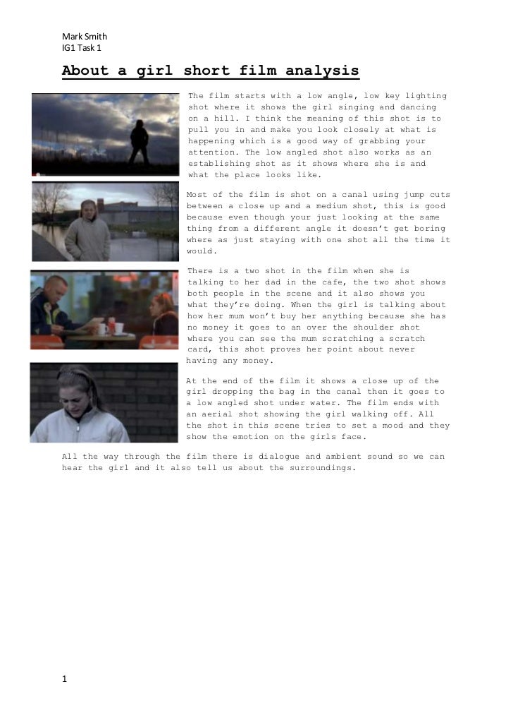 About a girl short film analysis Task 1