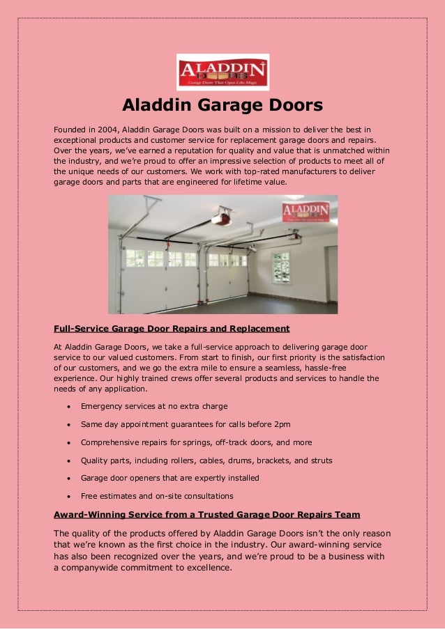 About Aladdin Garage Doors