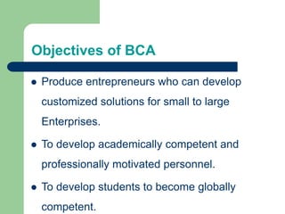 About bca | PPTX