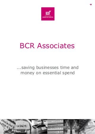 BCR Associates
...saving businesses time and
money on essential spend

 