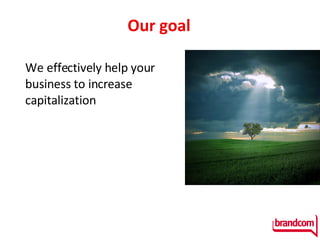 Our   goal We effectively help your business to increase capitalization 