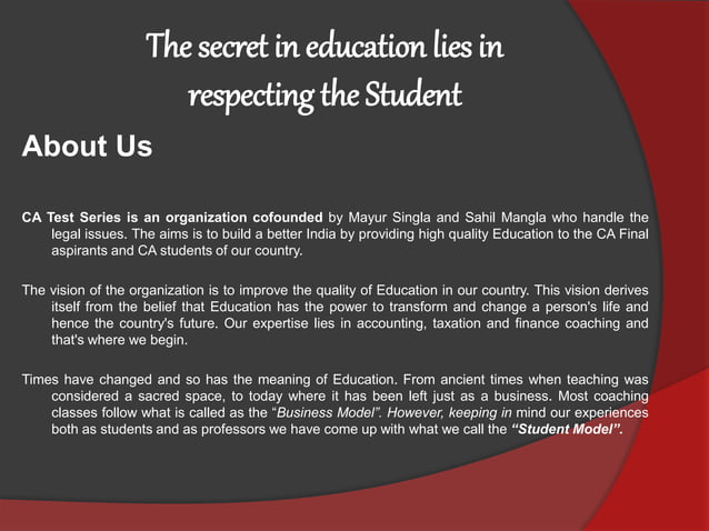 About Ca Testseries Pptx