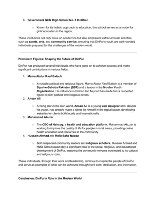 DinPur Dera Ismail Khan Overview of all Time