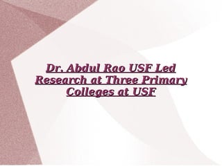 About Dr. Abdul Rao