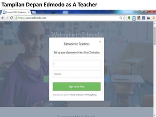 Tampilan Depan Edmodo as A Teacher
 