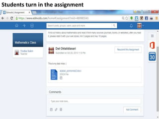 Students turn in the assignment
 