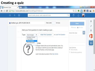 Creating a quiz
 