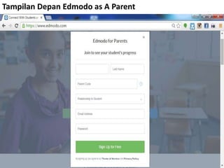 Tampilan Depan Edmodo as A Parent
 