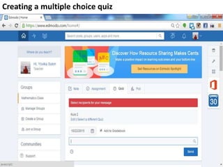 Creating a multiple choice quiz
 