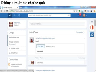 Taking a multiple choice quiz
 
