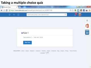 Taking a multiple choice quiz
 