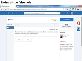 Taking a true false quiz
 