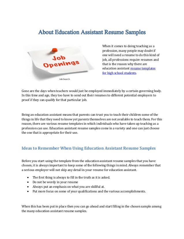 education in resume samples