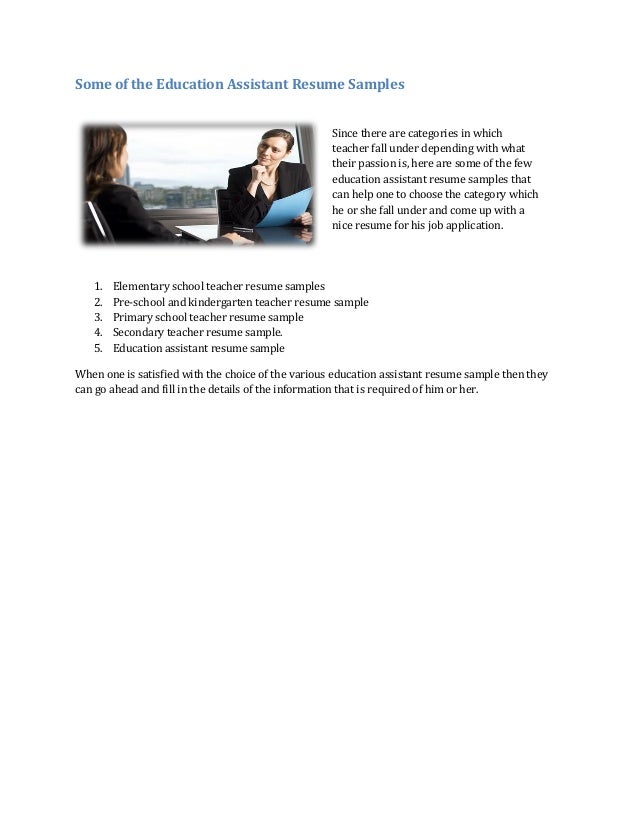 educational assistant resume
