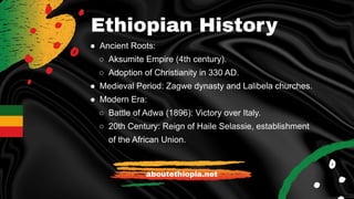 About Ethiopia - A Journey Through Culture, History, and Diversity | PDF