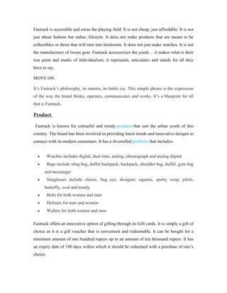 About fastrack | DOC