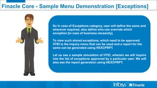 Finacle Scripting Learn about FINACLE application from INFOSYS | PDF