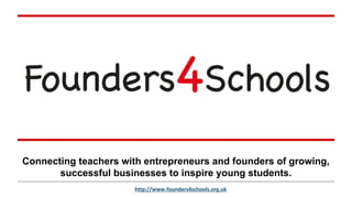 Connecting teachers with entrepreneurs and founders of growing,
successful businesses to inspire young students.
 