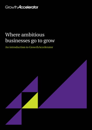 Where ambitious
businesses go to grow
An introduction to GrowthAccelerator
 