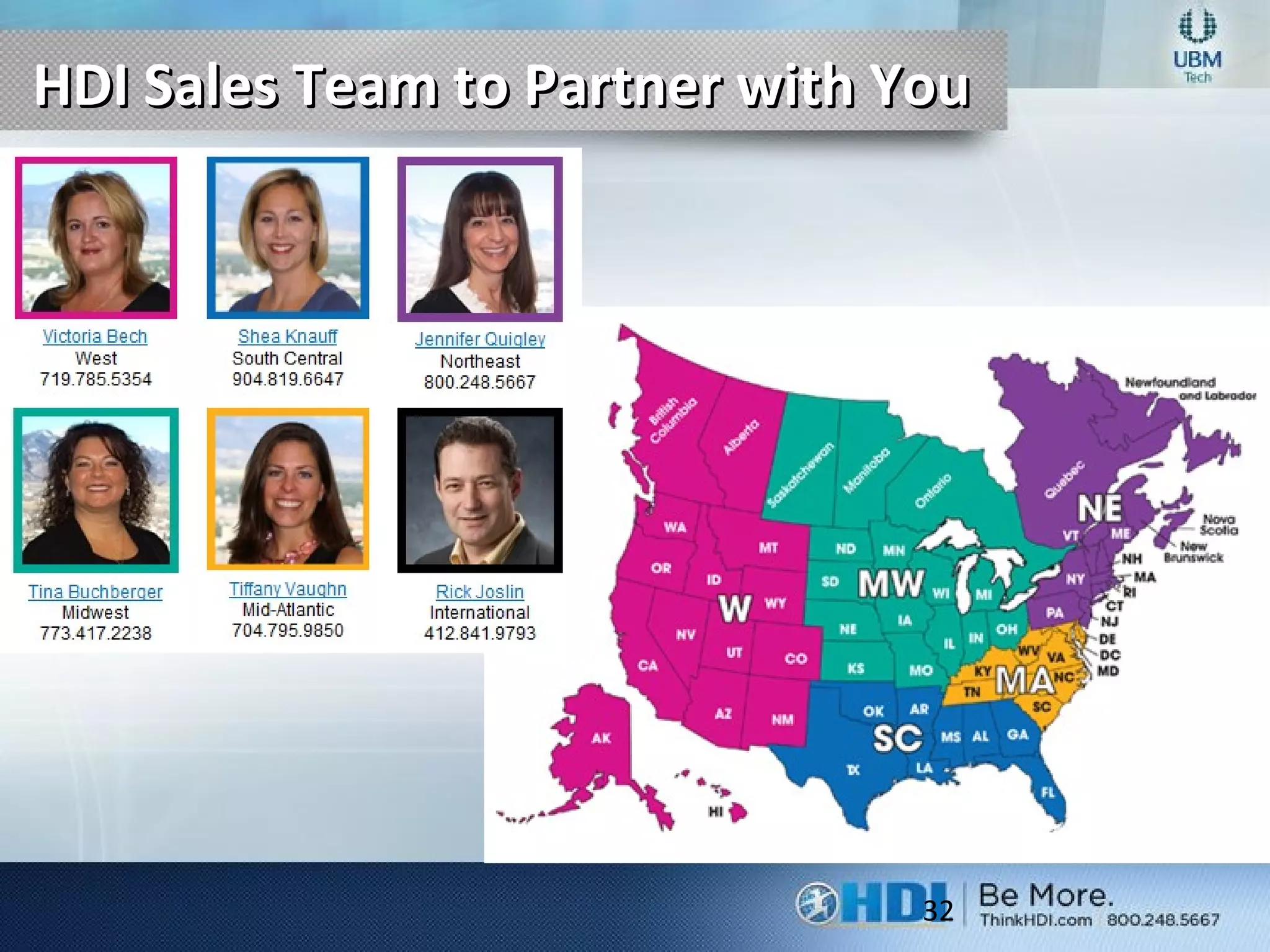 HDI Sales Team to Partner with YouHDI Sales Team to Partner with You
32
 