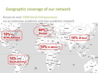 Concept & Business plan developmentDeveloping new services that are both innovative, social and profitablePerformance management(KPI definition, governance, embedding, etc.)Workshops & facilitation CommunicationCreating and maintaining management frameworks & tools to initiate, motivate, measure and communicate changeChange ManagementIdea management systems (e.g. Idea Jams)Network processes Community management & operations supportiCoach(new business incubation)Developing & managing the methodologies and processes to implement system change to be more sustainable and social  at local, national, European levelsOpen Innovation Networks & Platforms