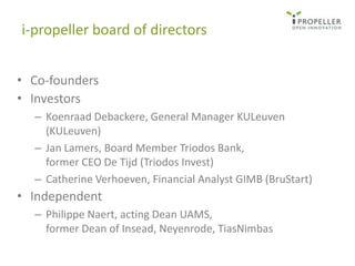 After i-propeller has designed the new service concept and worked out its business plan, it assists its clients in the prototyping and launch phase of the new service.Module 4: prototyping and launch phase