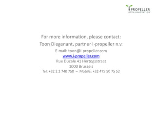 Creative meeting space for open innovation networks and platforms