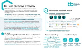 BB Fund executive overview
BB Fund, launched by top-minds from Blockchain and Fintech
industry and VC fund Life.SREDA, is ...