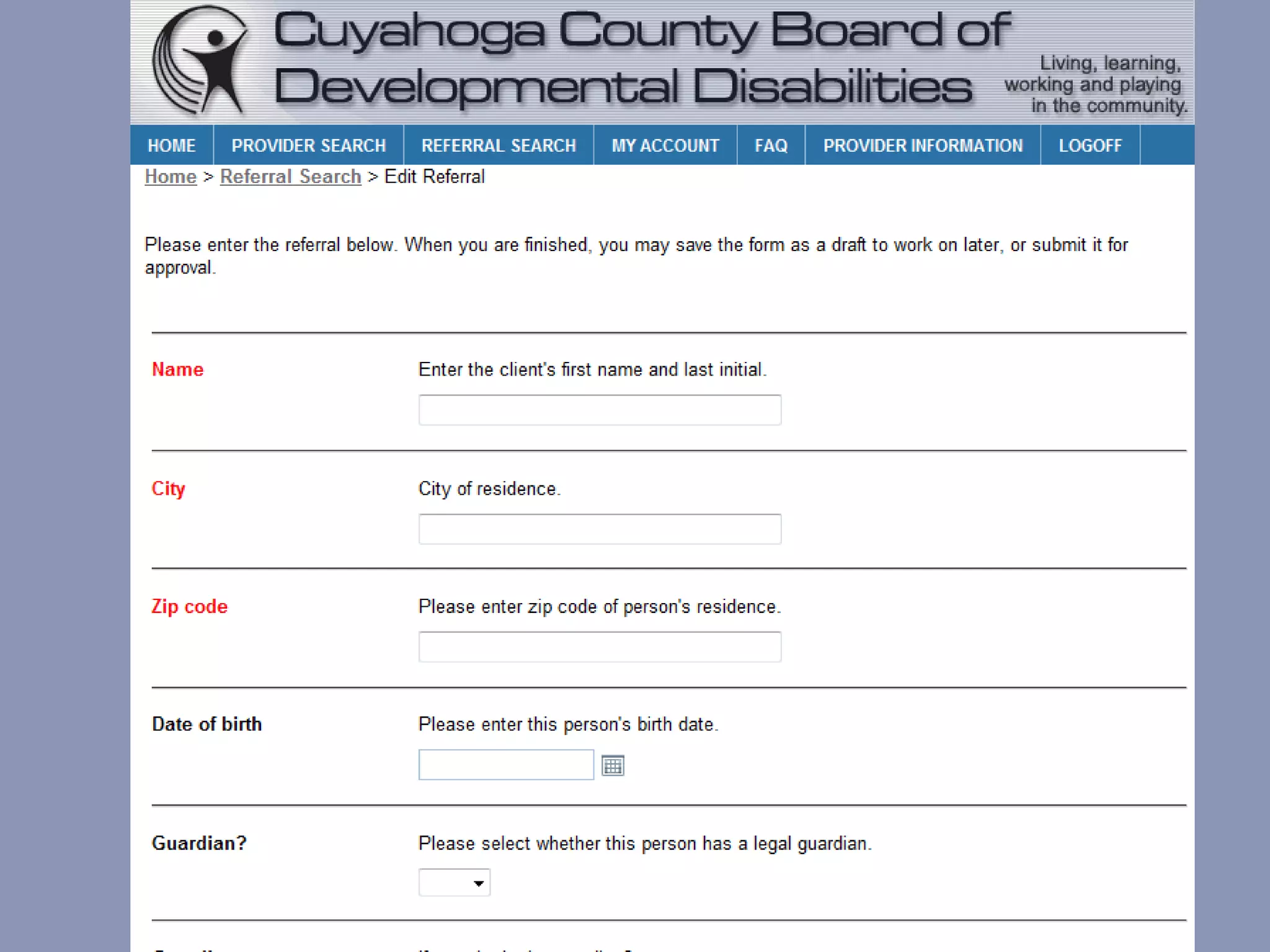 Providers maintain their own information