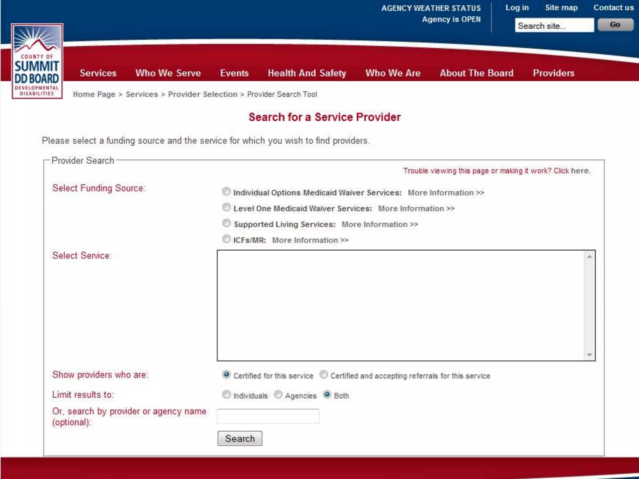 Web DevelopmentProvider SearchConsumers/caregivers search for providers