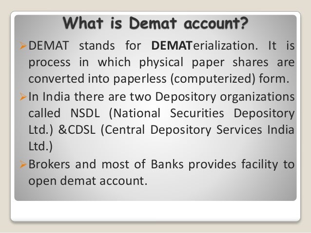 Depository system of stock trading in india