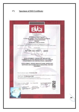 26
17) Specimen of ISO Certificate:
.
 