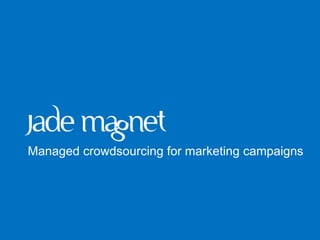 :-)
Managed crowdsourcing for marketing campaigns
 