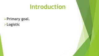 Introduction
Primary goal.
Logistic
 
