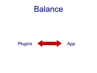 Balance



Plugins             App
 