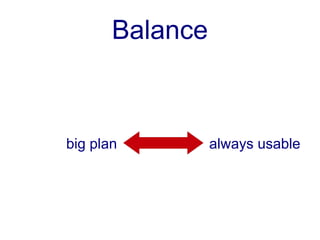 Balance



big plan         always usable
 