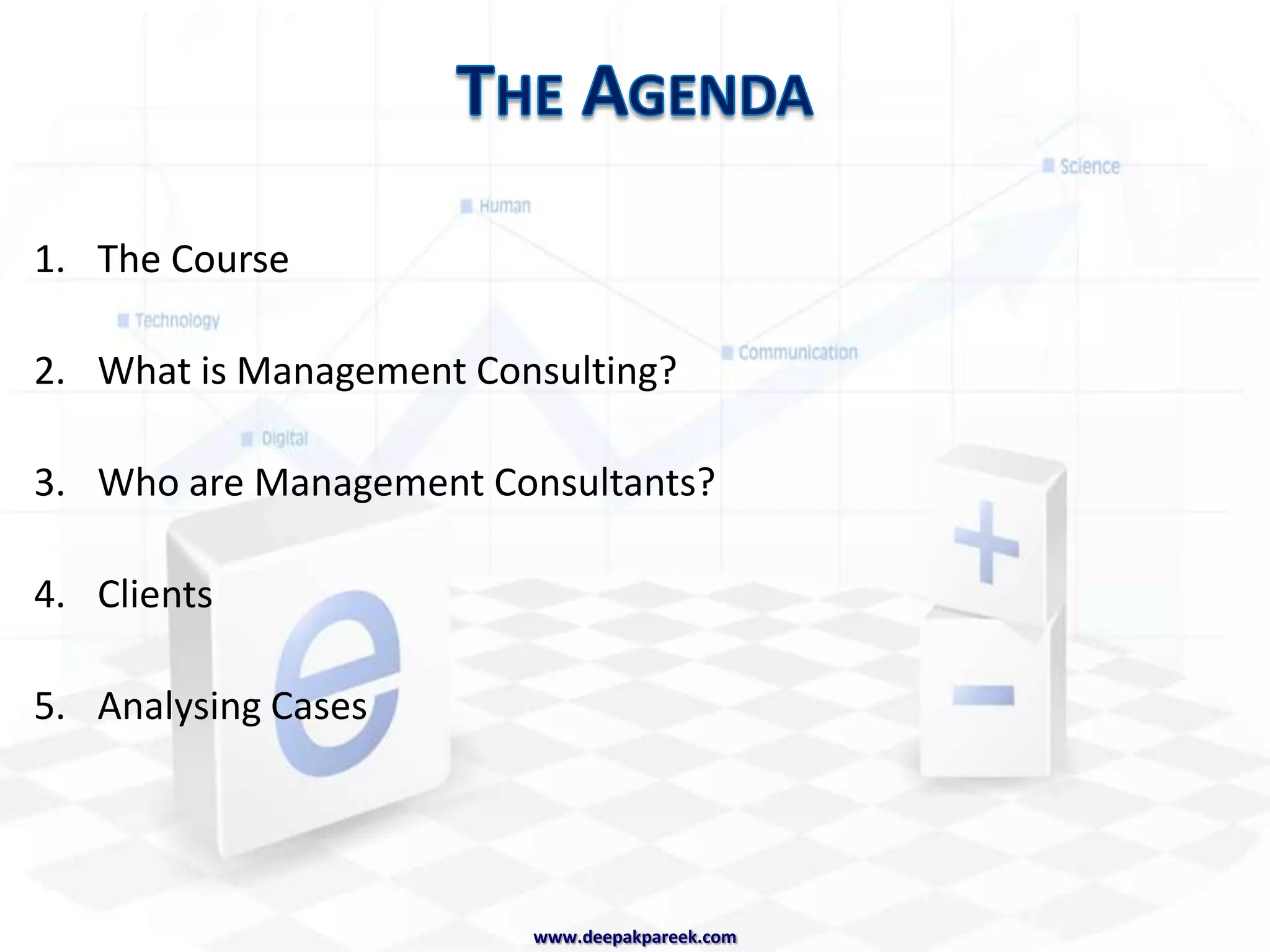 Typical WeekFRITHURSWEDTUESMON3-4-5 RuleActivities: Interviews, meetings, research, data analysis, building “decks”.Excel & Powerpointwww.deepakpareek.com