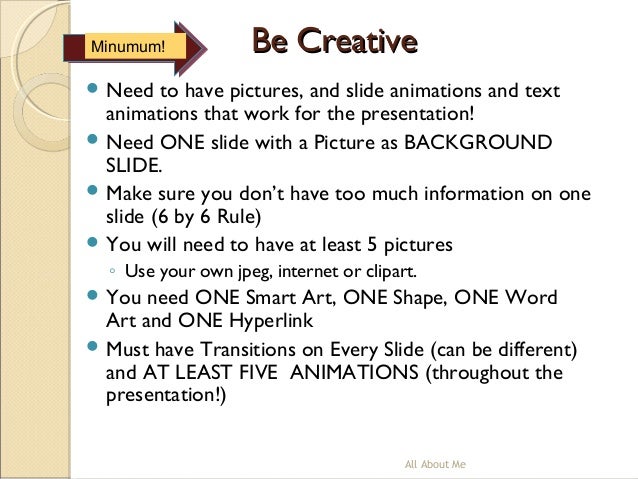 about me presentation all about me presentation
