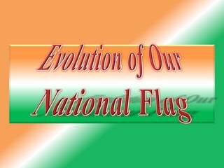 The National flag of India is a horizontal tricolor of deep saffron (kesari) at the top, white in the middle and dark green at the bottom in equal proportion. In the centre of the white band is a navy blue wheel which represents the chakra.