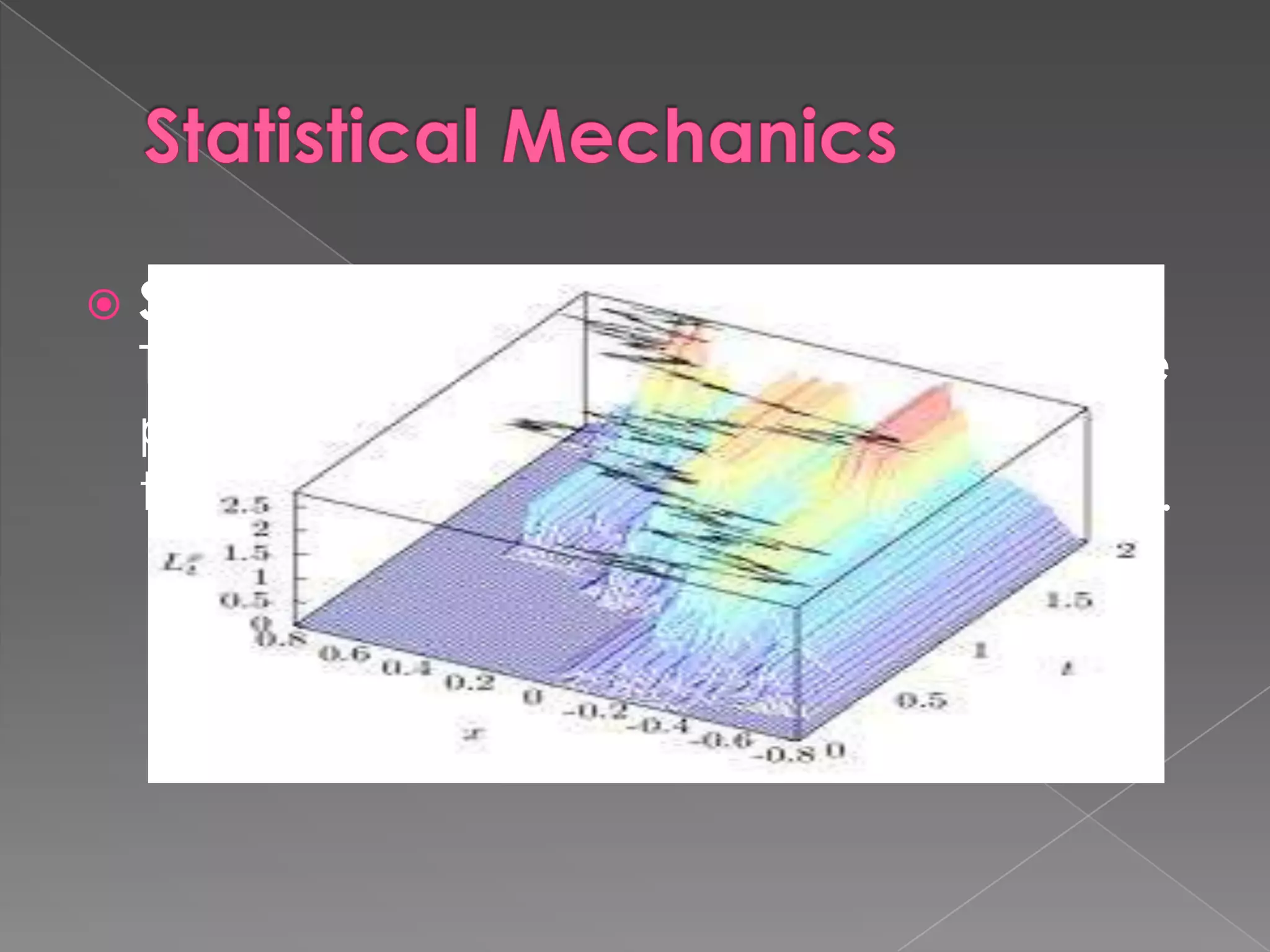 Statistical MechanicsStatistical MechanicsThe discipline that attempts to relate the properties of macroscopic systems to their atomic and molecular constituents.