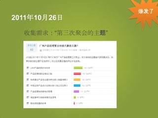 爆发了
2011年10月26日

  收集需求：“第三次聚会的主题”
 